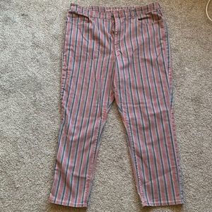 Pink striped Mom Jeans x AEO